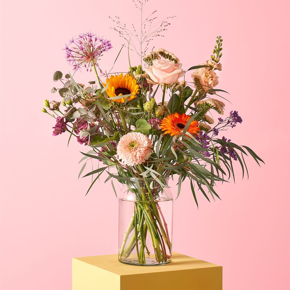 Verjaardag felicitatie boeket bloemen